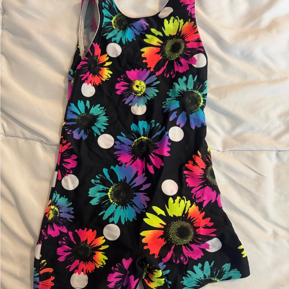 Leap Gear Neon Floral Kids Leotard